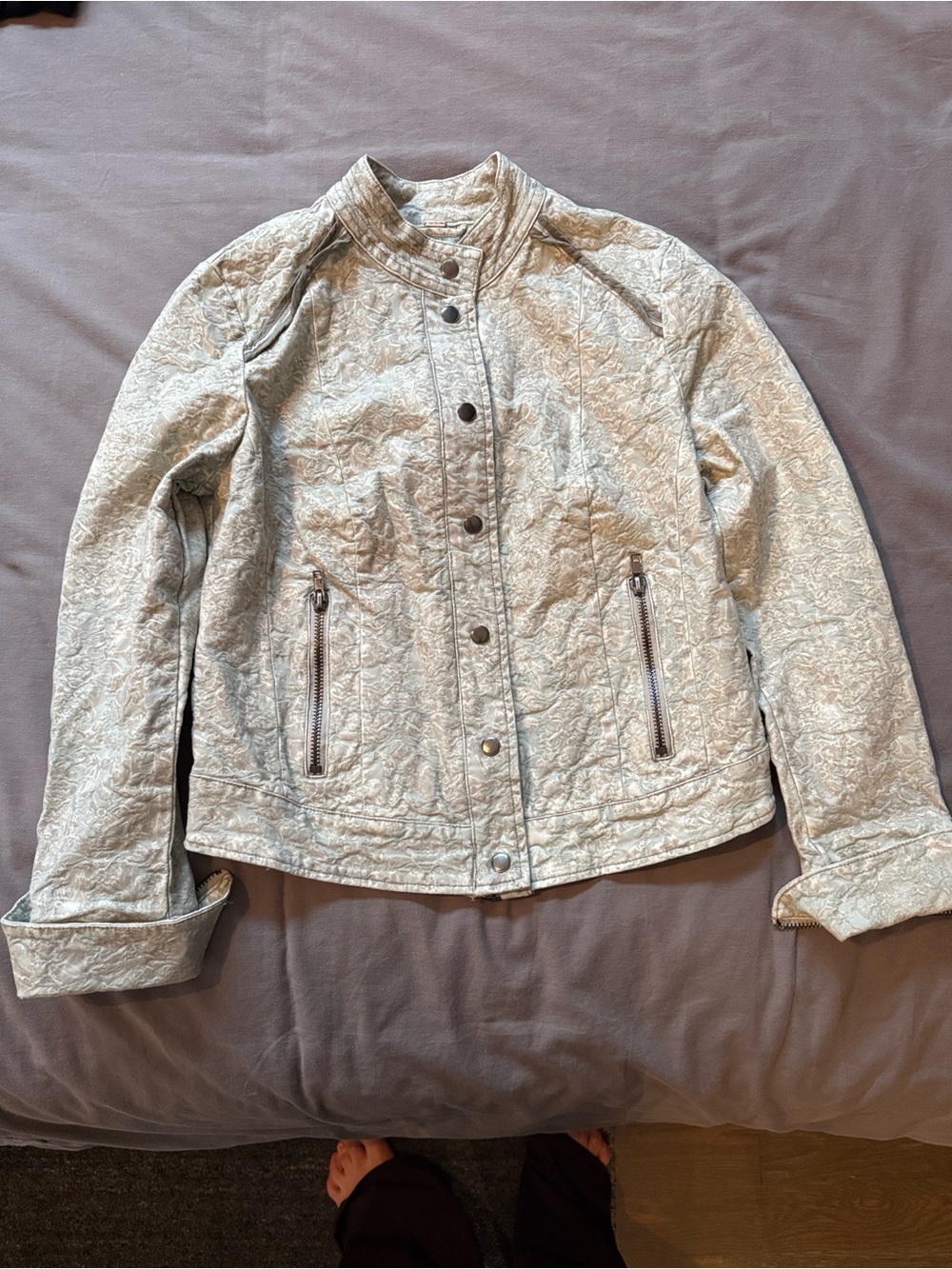 Free People Light Gray/Sage Green Women's Jacket Size 8
